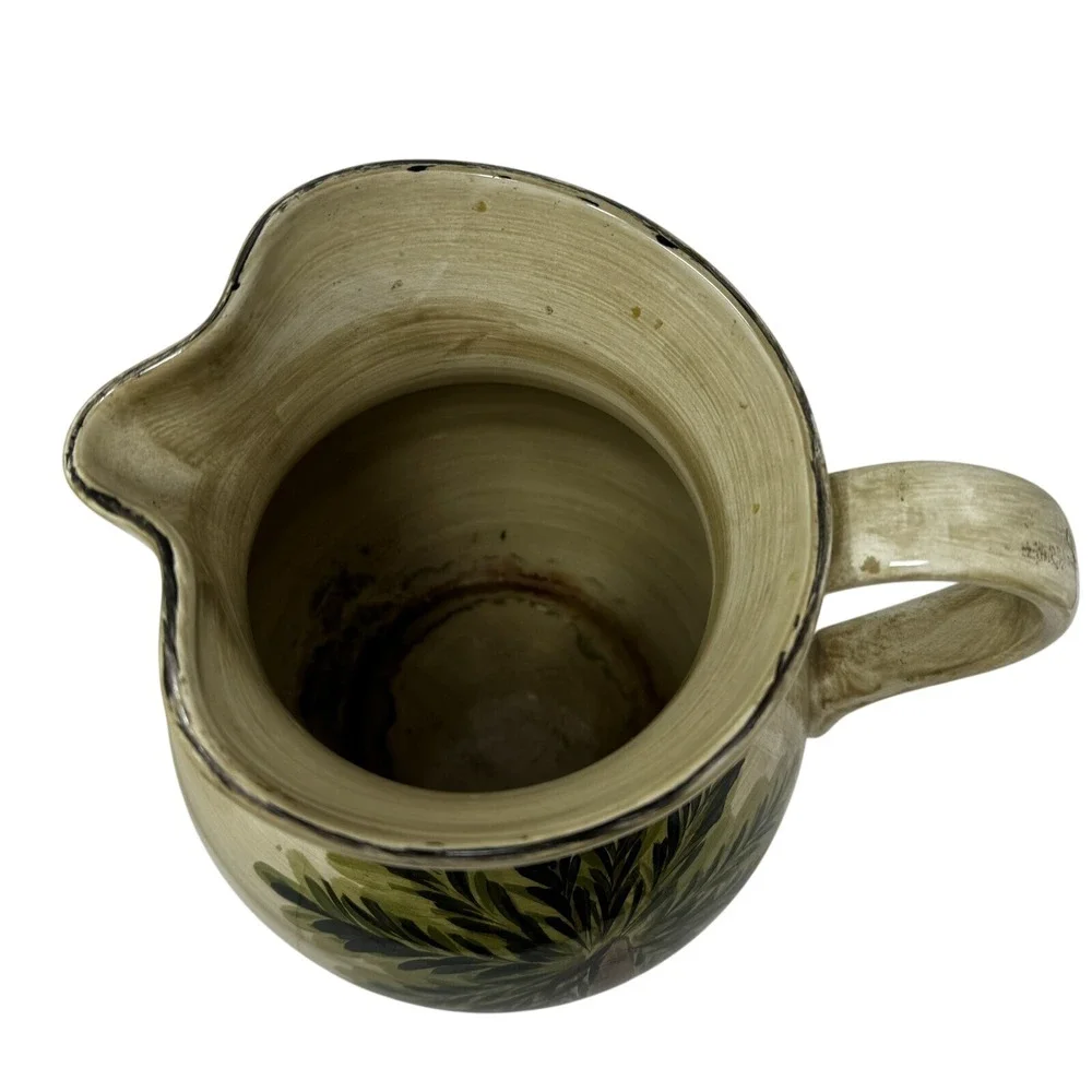 Emerald Bay Tabletops Unlimited Palm Tree‎ Ceramic Pitcher/Bowl Set Hand Painted